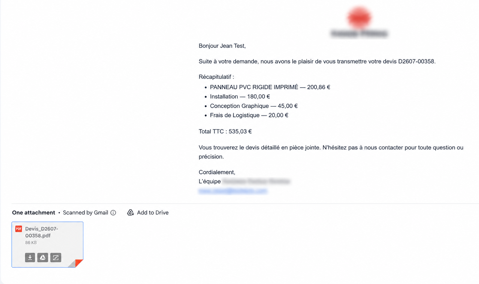 Automated quotation customer delivery